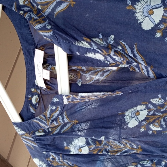 LOFT cotton rayon sheer oversized top Sm - Picture 8 of 11